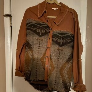 EUC Aztec shacket size large